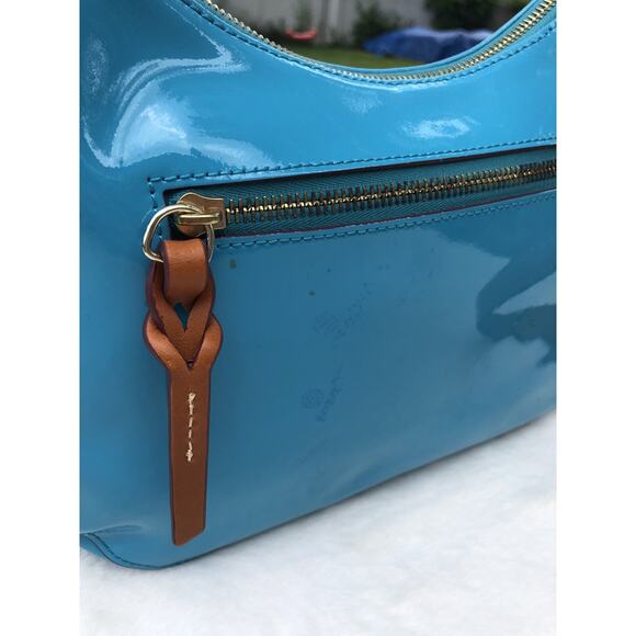Dooney & Bourke Patent Leather Small Kiley Crossbody Sky Blue Bag B000543 - Picture 5 of 8